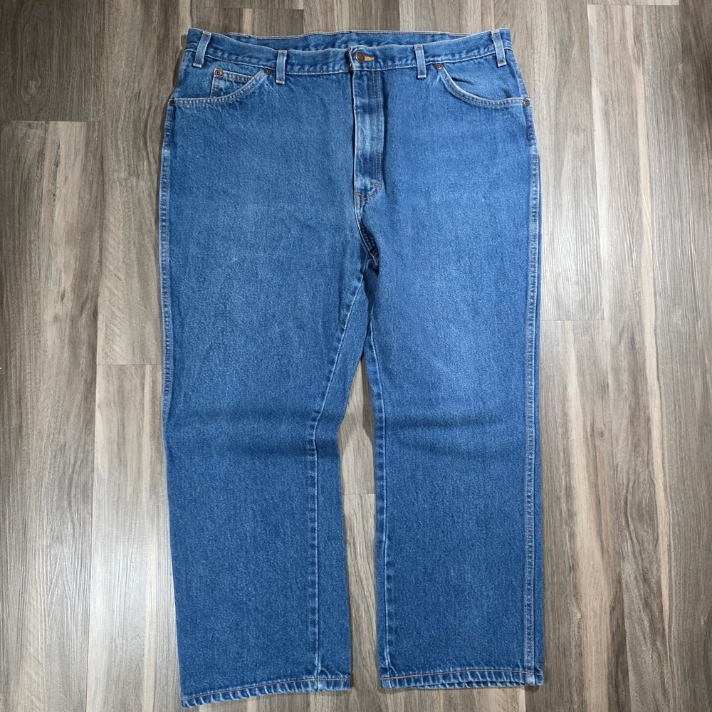 Wrangler Mens Straight Leg Jeans Medium Wash Blue Denim 40x28